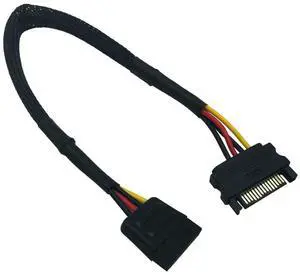 BUCIER (2-Pack SATA Power Extension Cable, M/F Serial ATA HDD Hard Drive Adapter Sleeved 12-inch (30CM)