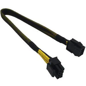 BUCIER 6 Pin to 8 Pin CPU Power Adapter, 6 Pin Female to CPU 8 pin (4+4 Detachable) Male EPS-12V Converter Sleeved Cable 13-inch(33cm)