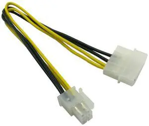 BUCIER (3-Pack) 4 Pin Molex Connector, LP4 Molex to ATX 4 Pin Connector Auxiliary Power Adapter Cable 9.5-inch (24cm)