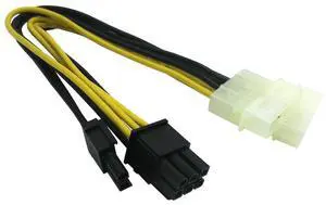 BUCIER (3-Pack Molex to 6 Pin 8 Pin GPU Power Adapter, 8 Pin (6+2) Male PCI Express to 2X Molex PCIe Power Adapter Cable 9-inch(23cm)
