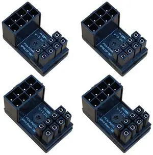 BUCIER 8 Pin 180 Degree Adapter, GPU VGA PCIe 8 Pin U Turn 180 Degree Angle Connector Power Adapter Board for Desktop Graphics Card  4pcs