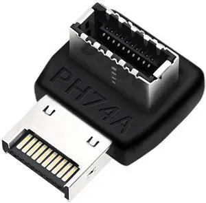 BUCIER USB C Motherboard AdapterUSB 3.2 Type E 90 Degree Front Panel Internal Connector Header Converter for Motherboard Black C