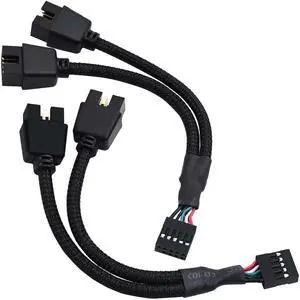 BUCIER USB Header Splitter, Motherboard 9 Pin USB 2.0 to Dual 9 Pin Extension Header Cable for PC Computer Internal Motherboard USB Hub (Pack of 2)