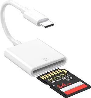 BUCIER USB C to SD Card Reader Adapter for iPhone15 and Above, Typc C SD Memroy Card Reader for Mac/iPhone/iPad/Samsung Galaxy S22/21/20/10, Google Pixel, Camera and More
