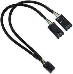BUCIER RGB Splitter for Corsair RGB HUB, Lighting Node Core and iCUE Commander CORE XT, 4 Pin Male to Female Fan Extension Cable for Corsair RGB Fan ML/LL/QL/SP/HD 9-in