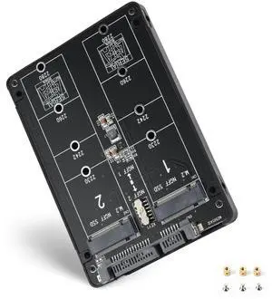 BUCIER M.2 SATA NGFF to SATA Adapter (Not Support NVME/ M.2 PCIE) 6Gbps Dual NGFF MSATA B Key/ B&M Key SSD to 2.5" III Converter Adapter Max 4TB Support 2230 2242 2260 2280 SSDs