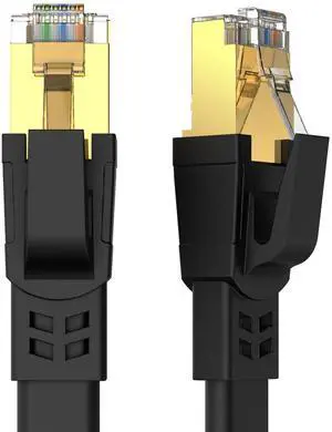 BUCIER CAT8 Ethernet Cable 50ft, High Speed Heavy Duty Cat8 LAN Network Cable 40Gbps, 2000Mhz with Gold Plated RJ45 Connector for Modem, Router, Switch, Gaming, Xbox - Black