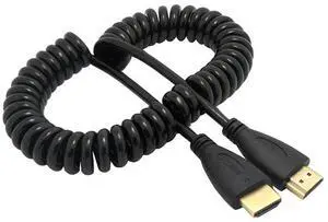 BUCIER HDMI Male to HDMI Male HDTV Stretch Spring Cable Compatible for HDTV DVB DVD PC 1080p 4K 60hz 4ft (1.2m) BUCIER HDMI Male to HDMI Male HDTV Stretch Spring Cable Compatible for HDTV DVB DVD PC 1080p 4K 60hz 4ft (1.2m)