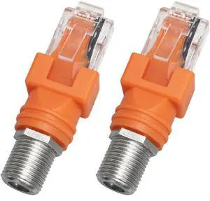 BUCIER 2PCS RJ45 Converter Adapter Coaxial Barrel Coupler Adapter Connector Coax Straight Connector