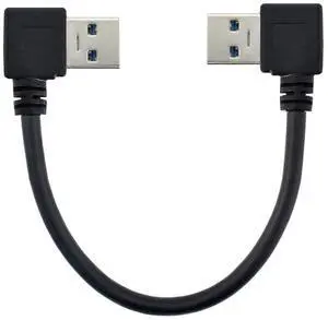 BUCIER USB 3.0 Type A Male 90 Degree Left Angled to USB 3.0 A Type Right Angled Extension Cable Dual Angled Type 20cm