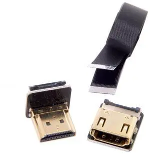 BUCIER FPV Down Angled 90 Degree HDMI Male to Female FPC Flat Cable for HDTV Multicopter Aerial Photography (0.5m) BUCIER FPV Down Angled 90 Degree HDMI Male to Female FPC Flat Cable for HDTV Multicopter Aerial Photography (0.5m)