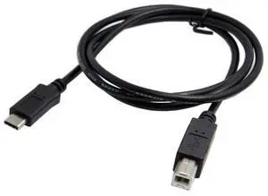 BUCIER USB-C USB 3.1 Type C Male Connector to USB 2.0 B Type Male Data Cable for Cell Phone Laptop  100cm