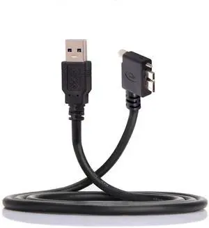BUCIER 1.2m 90 Degree Left Angled Micro USB Screw Mount to USB3.0 Data Cable Compatible for Industrial Camera