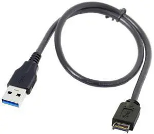 BUCIER USB 3.1 Front Panel Header Type-E Host to USB 3.0 Type-A Male Target Extension Data Cable 50cm