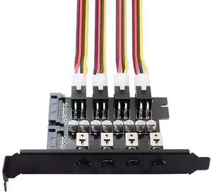 BUCIER 4 SATA Hard Disk Control System Intelligent Control Management System HDD SSD Power Switch with PCI Bracket