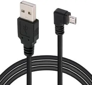 BUCIER Right Angled 90 Degree Micro USB 2.0 Type 5Pin to USB 2.0 Type-A Data Charge Cable 480Mbps Data for Phone Tablet Computer Camera (10cm)