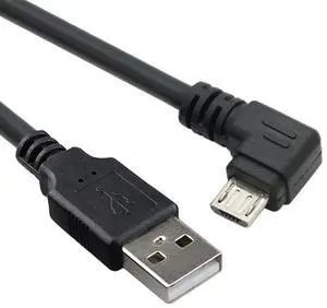 BUCIER Right Angled 90 Degree Micro USB 2.0 Type 5Pin to USB 2.0 Type-A Data Charge Cable 480Mbps Data for Phone Tablet Computer Camera (50cm)