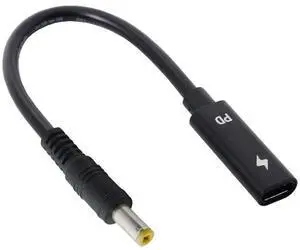 BUCIER  Type C USB-C Female Input to DC Power PD Charge Cable fit for Laptop 18-20V (5.5x2.5mm)