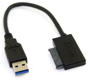 BUCIER USB 3.0 to SATA 7+6 13pin Slimline Sata Adapter Cable 5Gbps Compatible for Laptop CD DVD ROM Optical Drive