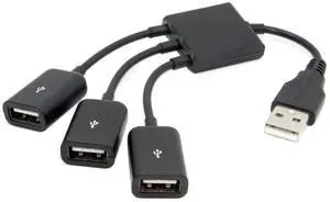 BUCIER USB 2.0 to 3 Ports Hub Expansion Expander Multiple Cable 480Mbps Bus Power for Laptop Notebook PC Mouse Flash Disk