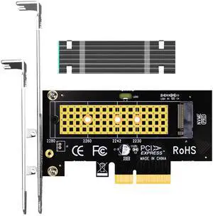 BUCIER PA09-HS M.2 NVMe to PCIe 4.0 X4 Adapter with M.2 Heatsink for M.2 NVMe SSD