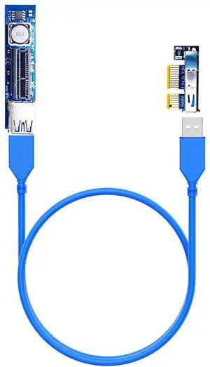BUCIER UEX101 600mm PCIe 3.0 X1 Riser Cable for PCIe WiFi Card, M.2 PCIe Card, Firewire Card, USB PCIe Card, Sound Card, etc