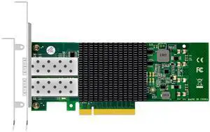 BUCIER ST7268 2-Port 10Gb SFP+ Ethernet Network Card with Intel 82599ES Controller, PCIE 2.0 X8 Interface, Support Windows 11/10/Windows Server/Linux/ESX/VMware ESXi(Not Support Mac OS)