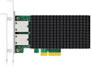 BUCIER ST7368 2-Port 10G RJ45 Ethernet Network Card with Intel X550 Controller, PCIE 3.0 X4 Interface, Support Windows 11/10/Windows Server/Linux/ESX/VMware ESXi(Not Support Mac OS)
