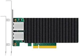 BUCIER ST7318 2-Port 10G RJ45 Ethernet Network Card with Intel X540 Controller, PCIE 2.0 X8 Interface, Support Windows 11/10/Windows Server/Linux/ESX/VMware ESXi(Not Support Mac OS)