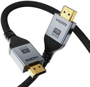 BUCIER 16K HDMI 2.2 Cable 6.6FT, 96Gbps Ultra High Speed 16K@60Hz 8K@120Hz 4K@480Hz HDMI Cord, HDCP 2.3 & HDR10 HDMI Cables for PS5/Xbox Series X|S/Roku TV/Gaming PC/Monitor/Blu-ray/Projector