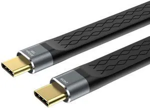 BUCIER Thunderbolt 5 80Gbps 1pc/Lot USB 4 Extension 12CM Flat Short Data Transmissions Cable Male to Male 240W Quick Charge 16K Video Connection Compatible with MacBook