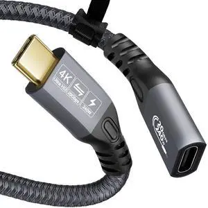 BUCIER Type C Cable 3ft 1m, 240W 48V/5A USBC to USB C 3.2 Gen2×2 Extension Cable, 20Gps Male Female Extender Cable, 4K@60Hz Dual C Video Cord Compatible with MacBook Pro