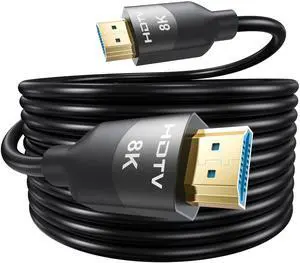 8K HDMI 2.1 Cable 15 FT, In-Wall CL3 Rated HDMI 2.1 Cord, Support 8K@60Hz, 4K@120Hz, HDR10+, eARC, SBTM, VRR, QFT, ALLM, 3D, HDCP 2.3 for TV, Monitor, Computer, Laptop, PS5, Xbox, Projector, Soundbar