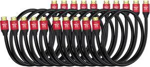 BUCIER HDMI 2.0 Cable 3FT, 10-Pack, High Speed 18Gbps HDMI Cord Supports 4K@60Hz, 2K@240Hz, 1080P, HDCP 2.2, HDR, ARC & Ethernet, Compatible with Xbox, PS5/4/3, Soundbar, Laptop, Roku, Monitor, TV