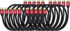 BUCIER HDMI to HDMI Cables 5 Feet, 10-Pack, High Speed HDMI 2.0 Cable Supports 4K@60Hz, 2K, 1080P, HDCP 2.2, HDR, ARC & Ethernet, Compatible with Xbox, PS3, PS4, Laptop, Roku, Monitor, TV etc