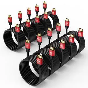 BUCIER HDMI 2.0 Cable 10FT, 10-Pack, High Speed 18Gbps HDMI Cord Supports 4K@60Hz, 2K@240Hz, 1080P, HDCP 2.2, HDR, ARC & Ethernet, Compatible with Xbox, PS5/4/3, Soundbar, Laptop, Roku, Monitor, TV BUCIER HDMI 2.0 Cable 10FT, 10-Pack, High Speed 18Gbps HDMI Cord Supports 4K@60Hz, 2K@240Hz, 1080P, HDCP 2.2, HDR, ARC & Ethernet, Compatible with Xbox, PS5/4/3, Soundbar, Laptop, Roku, Monitor, TV