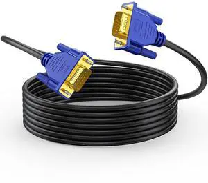 BUCIER Long VGA Cable 35 Feet, Shielded Male to Male Monitor Computer Cable Adapter, Pure Copper Wire HD15 1080P @60Hz Full HD High Resolution for TV Computer Projector-(Blue, 1-Pack)
