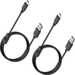 BUCIER USB Type C Switch Charging Cable 2 Pack USB A to USB C Male to Male Power Cord with 501 On Off Switch USB to USB-C Adapter Wire for LED Desk Lamp, USB Fan, LED Strips Lighting, 6 Feet
