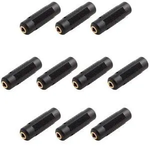 BUCIER 3.5mm Stereo Jack to 3.5mm Stereo Jack Adapter Connectors Stereo Coupler Female to Female Gold Plated (Pack of 10) BUCIER 3.5mm Stereo Jack to 3.5mm Stereo Jack Adapter Connectors Stereo Coupler Female to Female Gold Plated (Pack of 10)
