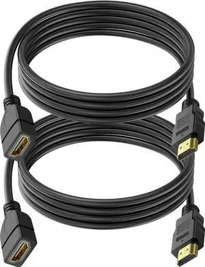 BUCIER 2 Pack HDMI Extension Cable 3 Feet High Speed HDMI Male to Female Adapter Cord 1080P HDMI Cable Extender Video Wire for for HDTV, Monitor, PC, Laptop, Projector