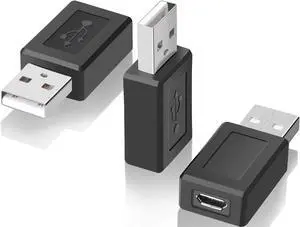 BUCIER Mini USB Adaptor USB 2.0 A Male to USB Micro Female Converter (3 Pack)
