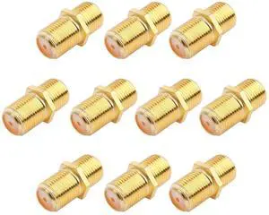 BUCIER Coaxial Cable Connector F-Type RG6 Cable Extension Adapter (Pack of 10)