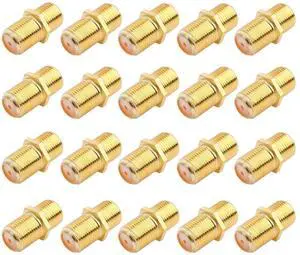 BUCIER Coaxial Cable Connector F-Type RG6 Cable Extension Adapter (Pack of 20)
