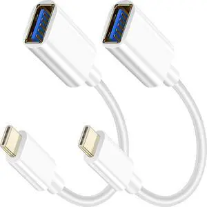 BUCIER USB C Male to USB Female Adapter Cable, USB Type C to USB Adapter 2 Pack OTG Cable High Speed USB to USB C Converter Compatible with MacBook Pro/Air, iPad Pro, Samsung Notebook, Smartphone