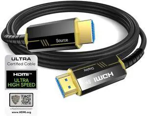 BUCIER Fiber Optic HDMI Cable 6.6FT/2M, Certified Ultra High Speed HDMI 2.1 Cable 8K@60 4K@120Hz HDR10 HDCP 2.2&2.3, Compatible with Xbox/PS5/PS4, UHD TV, Blu-ray, Gold Plated Connector HDMI Cord