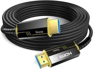 BUCIER 8K Fiber Optic HDMI Cables 30Ft, 48Gbps Ultra High Speed HDMI 2.1 Cable, 8K@60Hz 4K@120Hz, Compatible for PlayStation 5 PC HDTV, Male-to-Male Gold Plated Connector