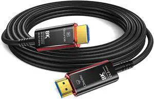 BUCIER 30Ft CL3 Rated HDMI Cable, 8K 48Gbps Fiber Optic Ultra High Speed Long HDMI 2.1 Cord for Pipes, In-Wall, Male to Male