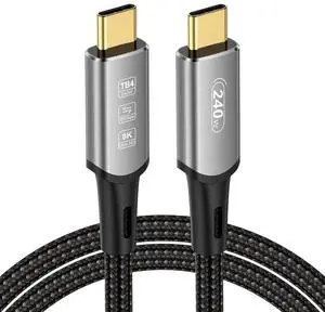 BUCIER USB 4 Cable 3.3Ft, 240W USB C Cable for Thunderbolt 4, iPhone 15Pro/15ProMax, iPad Pro, Laptop, Tablet, Smartphone, External Monitor (USB4, 3.3ft - 240W)