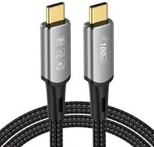 BUCIER 6FT USB 4 Cable 40Gbps 100W Charging 8K HD Display Compatible for iPhone 15Pro/15ProMax, iPad Pro, Type-C Docking Station, Hub