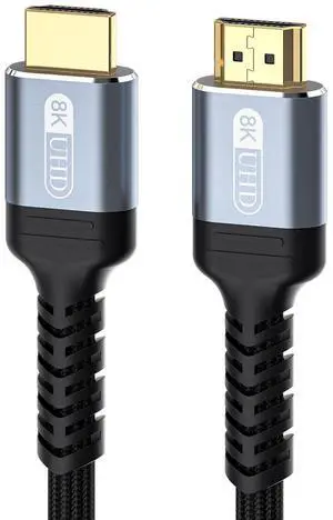 BUCIER HDMI 2.1 Cable 6ft, Bidirectional 48Gbps HDMI 2.1 Cord, 8K 60Hz 4K 120Hz 2K 240Hz High Resolution TV Computer Screen Cable for Home Office Gaming Consoles Mirror or Extend Model